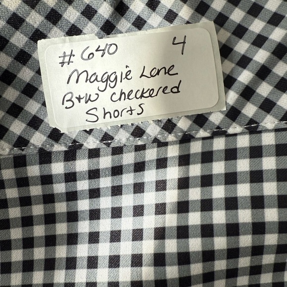 Maggie Lane Black and White Checkered Women's Shorts - Picture 3 of 6